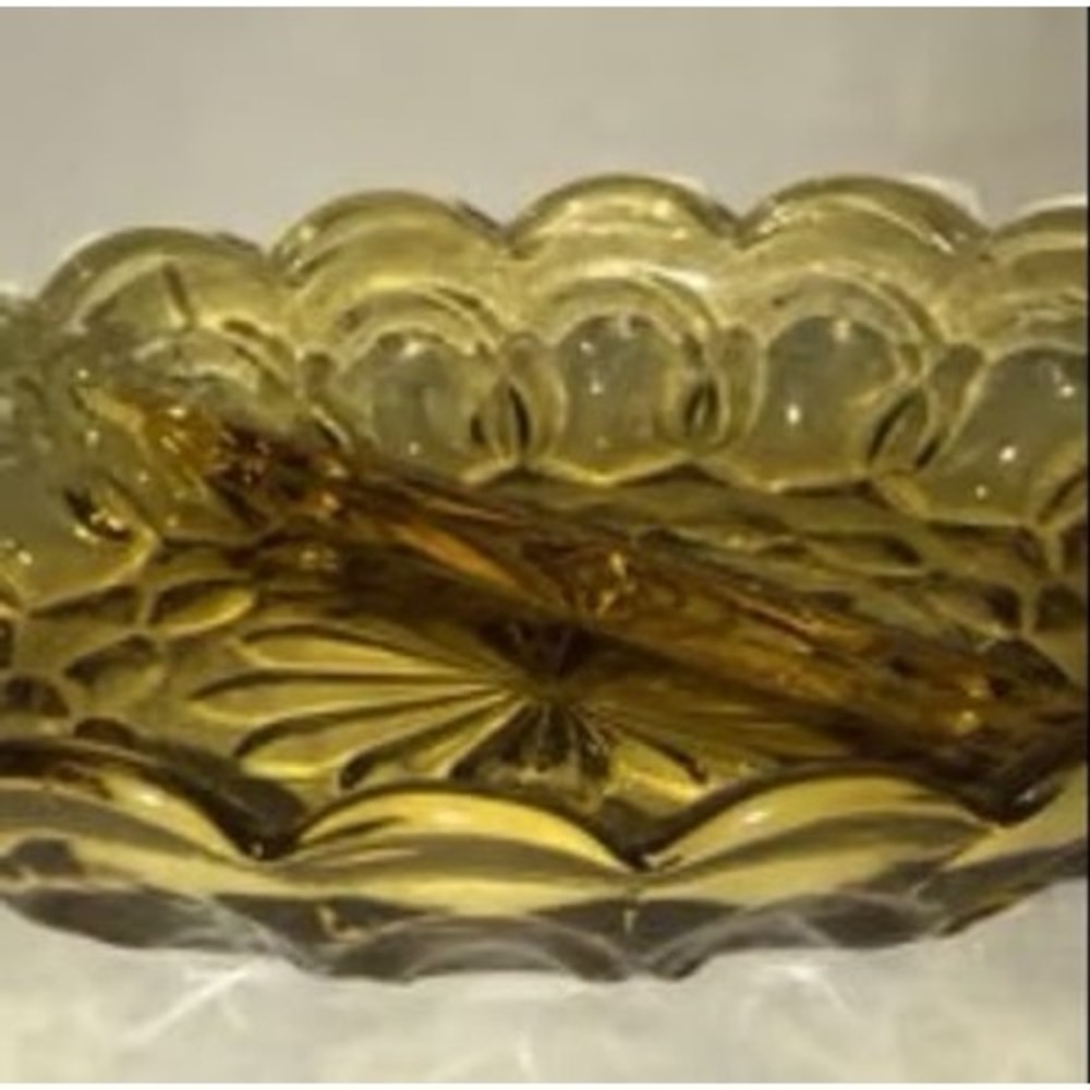 Vintage Oval Amber Dish